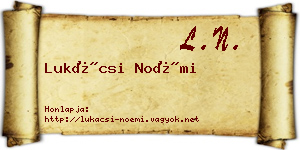 Lukácsi Noémi névjegykártya